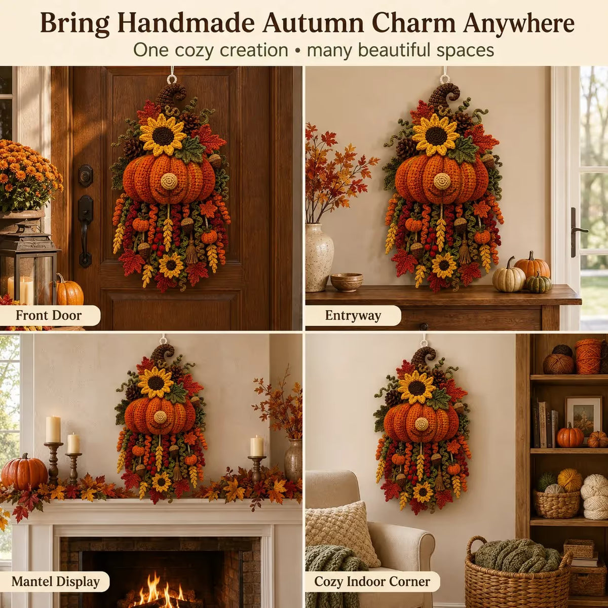 ⏰Last day Promotion 🔥-🧶 DIY 3D Crochet Door Hanger Kit for Creative Seasonal Home Decor ✨💕