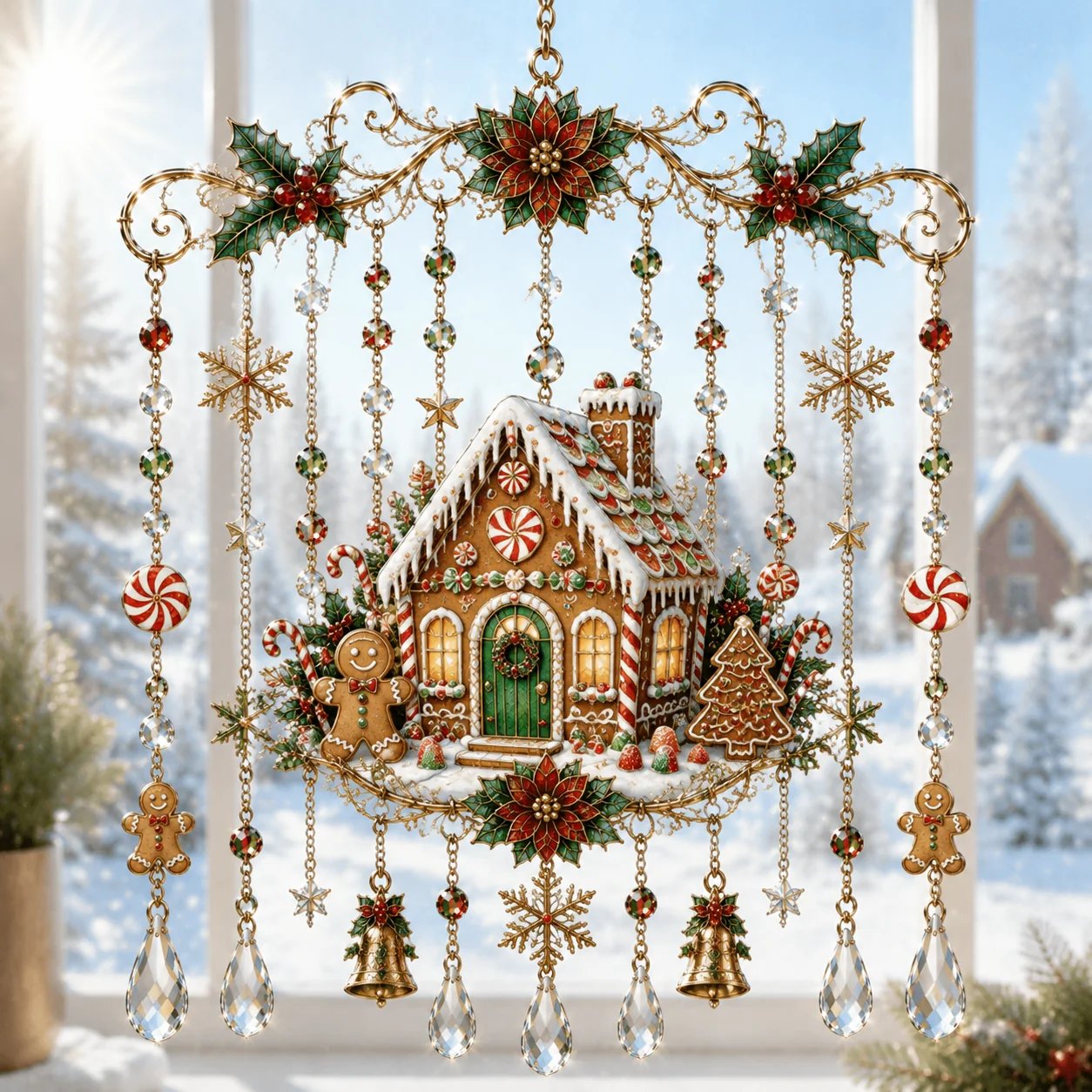 🔥Last Day 50% OFF - Handmade Christmas Stained Glass Window Hanging