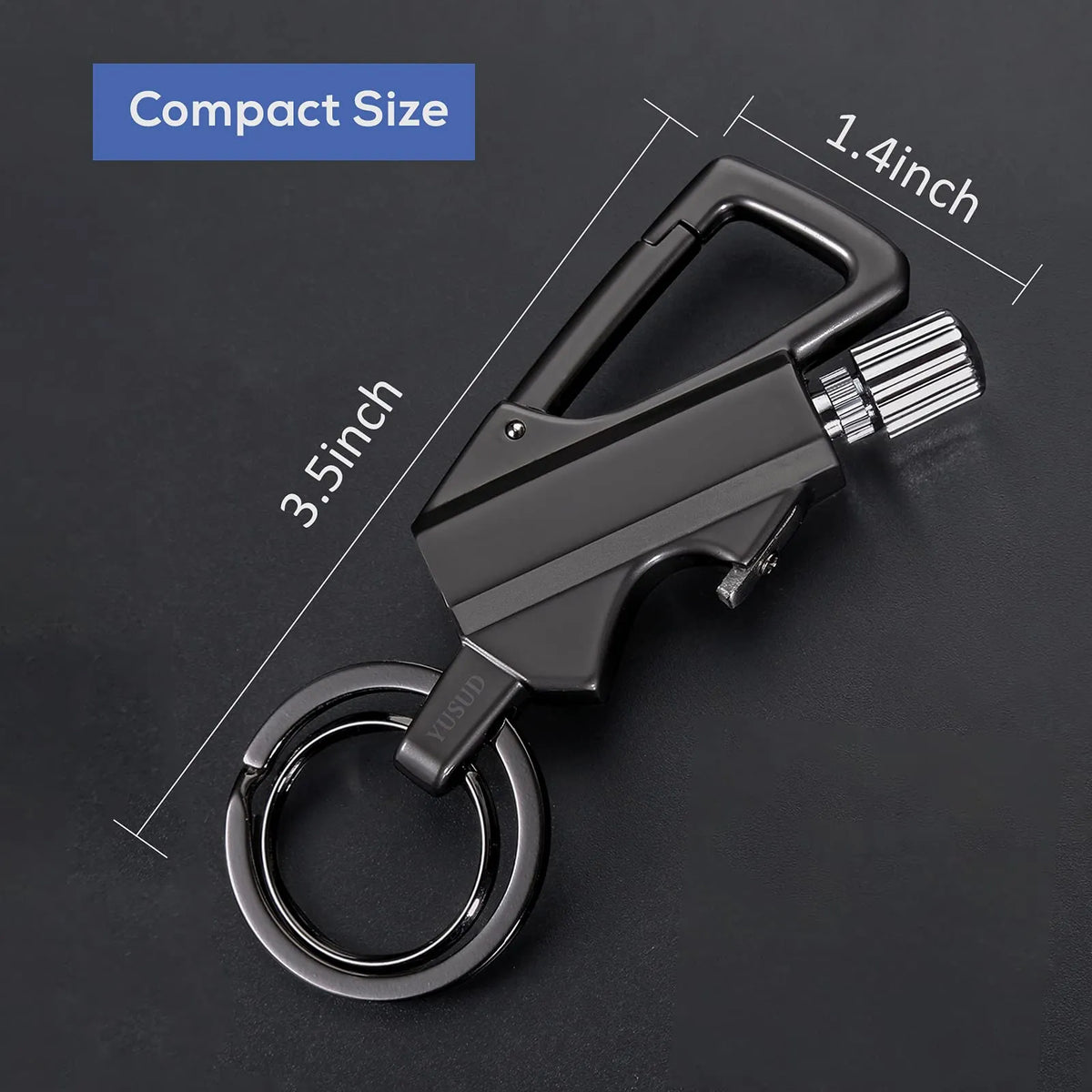 3-in-1 Permanent Match & Carabiner Keychain
