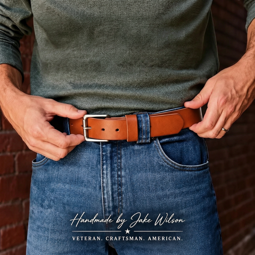 🔥 Last Day 50% OFF✨-🔥 Handmade Full-Grain Buffalo Leather Belt – Built to Last