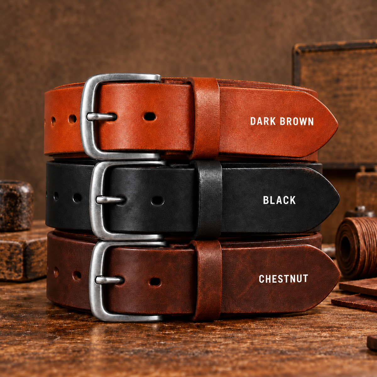🔥 Last Day 50% OFF✨-🔥 Handmade Full-Grain Buffalo Leather Belt – Built to Last