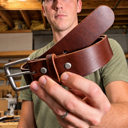 🔥 Last Day 50% OFF✨-🔥 Handmade Full-Grain Buffalo Leather Belt – Built to Last