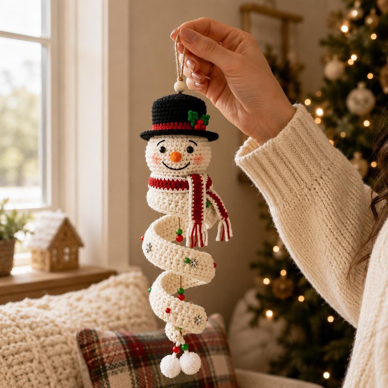 🔥HOT SALE🔥50% OFF - 🎅🌲Crochet Snowman Spiral Oranment DIY Kit