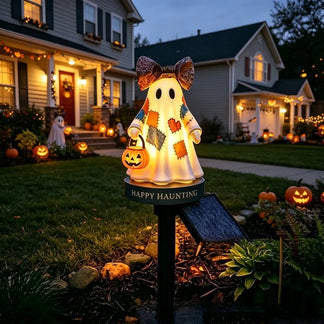 ⏰Last day Promotion 🔥-✨ Vintage Ghost Solar Garden Light Adds Spooky Charm to Your Yard 👻