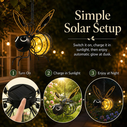 🎁Last day Promotion 🔥-🐝Outdoor Hanging Solar Bee Light for Charming Garden Glow & Whimsical Yard Decor ✨