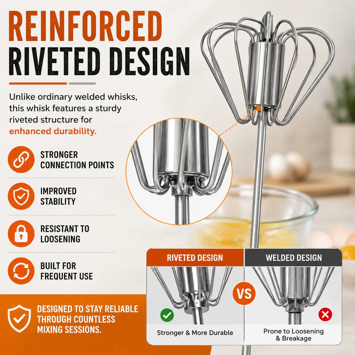 Hand-Push Rotary Whisk