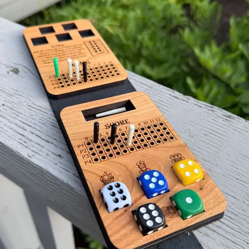🔥 Last Day 50% OFF✨-⚓Ship, Captain, Crew Wooden Dice Game for Family Fun & Travel 🎲
