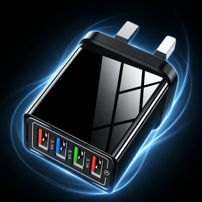 ⏰Last day Promotion 🔥-⚡ AI-GaN 4-Port Fast Charger – Quick Charge 3.0 Smart Power Hub for Multi-Device Charging🔋