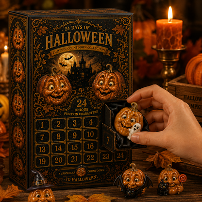 🎁 Last Day 50% OFF✨-🎃24-Day Christmas Countdown Advent Calendar with Halloween Pumpkin Ornaments🎄