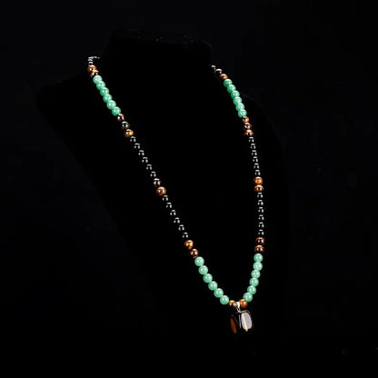 ✨ Crystal Money Attraction Necklace with Green Aventurine & Tiger Eye Pendant 💚