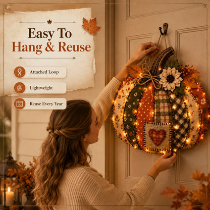 ⌛ Last Day 50% OFF✨-🎃 3D Light Up Pumpkin Hanging Decor for Cozy Fall, Halloween ✨