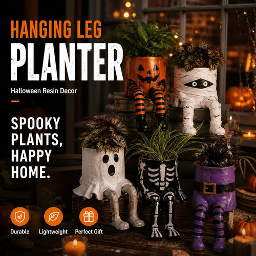 🪴 Last Day 50% OFF✨-🧙‍♀️Whimsical Halloween Hanging Leg Planter for Fun  🌵