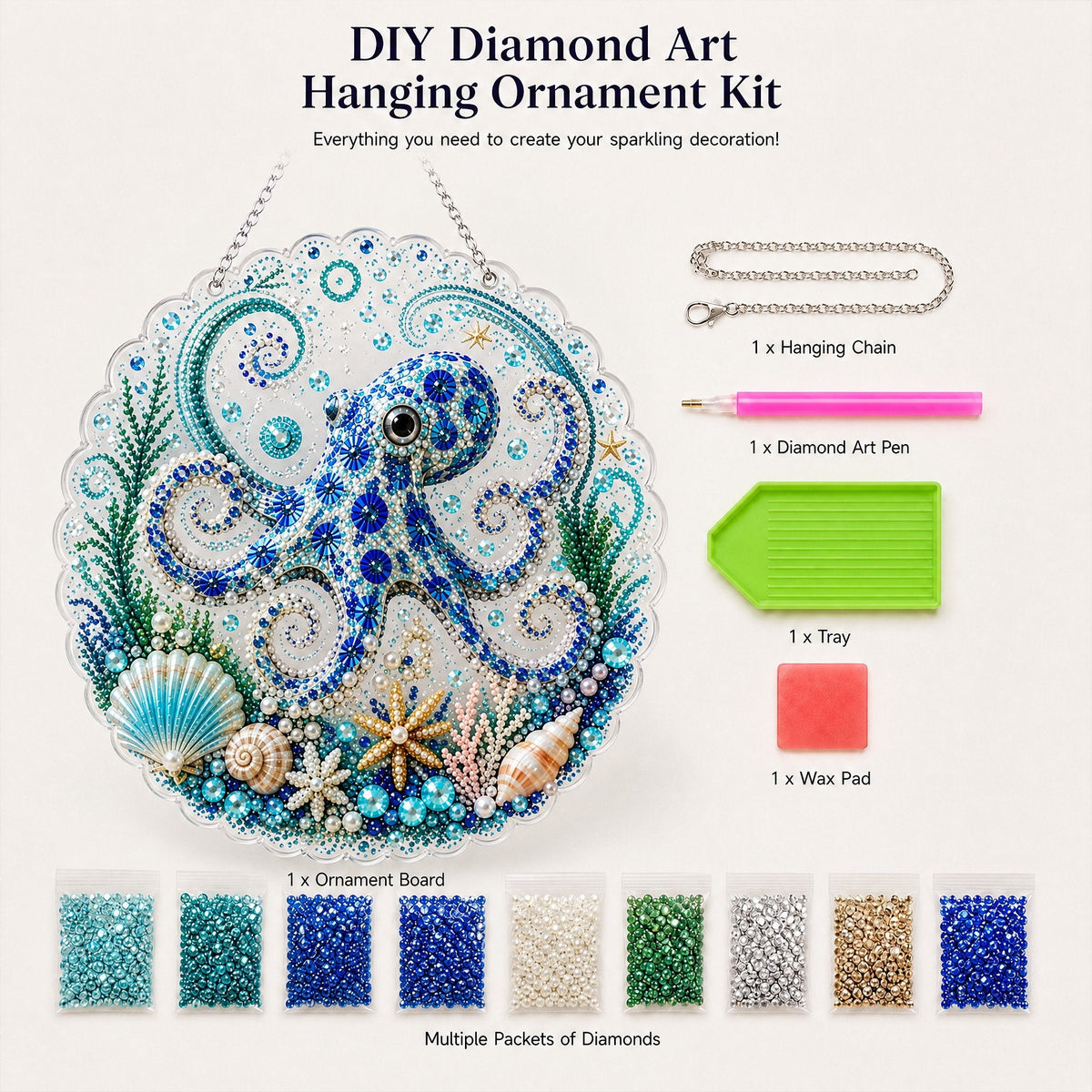 🌊✨Ocean Pearl Art DIY Hanging Ornament Kit