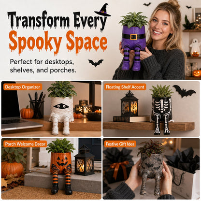 🪴 Last Day 50% OFF✨-🧙‍♀️Whimsical Halloween Hanging Leg Planter for Fun  🌵