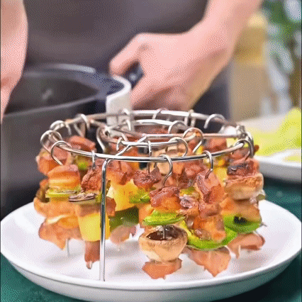 ⏰Last day Promotion 🔥-🥩 Air Fryer Kebab Grill Makes Juicy BBQ Skewers Easily 🍤