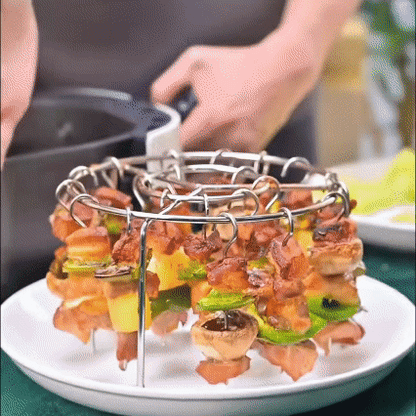 ⏰Last day Promotion 🔥-🥩 Air Fryer Kebab Grill Makes Juicy BBQ Skewers Easily 🍤