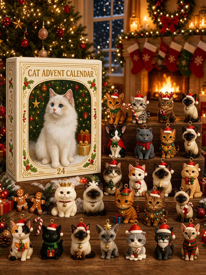 🐱 Holiday Celebration 50% OFF ✨-🎄 Cat Advent Calendar with 24 Cute Charms for Cat Lovers 🐱