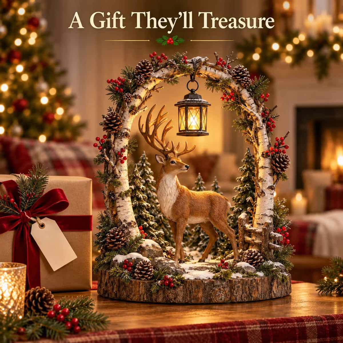 🦌Last day Promotion 🔥-🏮Glowing Woodland Reindeer Lantern for Christmas 🎄