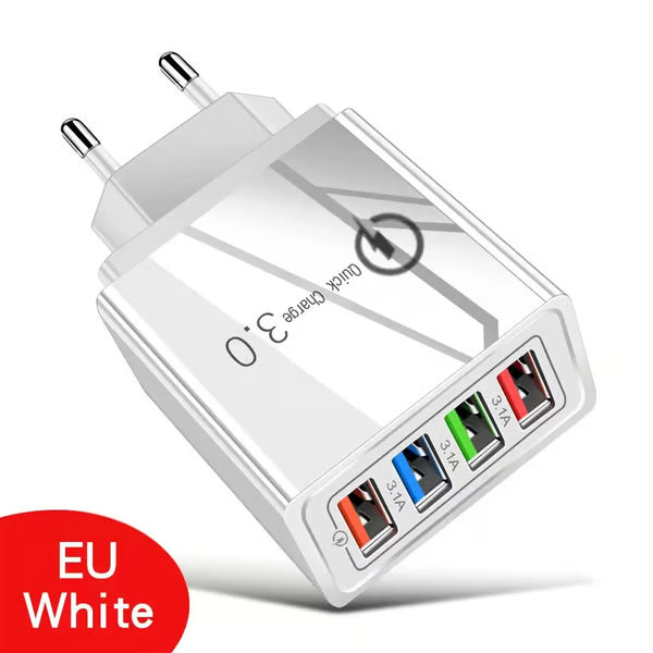⏰Last day Promotion 🔥-⚡ AI-GaN 4-Port Fast Charger – Quick Charge 3.0 Smart Power Hub for Multi-Device Charging🔋