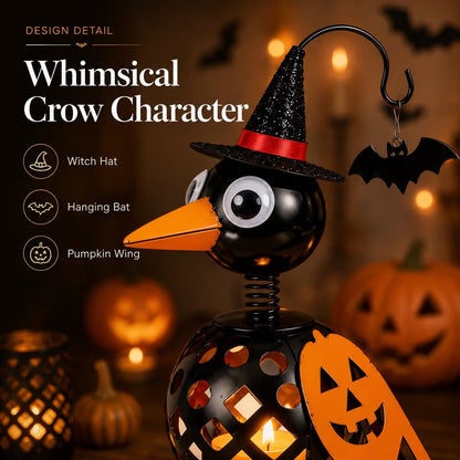 🔥Last Day 50% OFF🔥-🐦Wrought Iron Crow and Pumpkin Ornament🎃