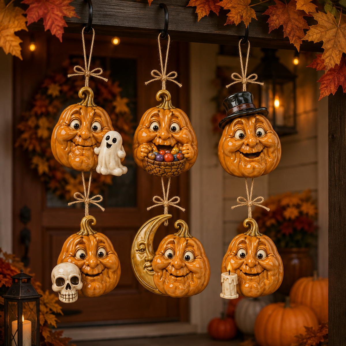 🎁 Last Day 50% OFF✨-🎃24-Day Christmas Countdown Advent Calendar with Halloween Pumpkin Ornaments🎄