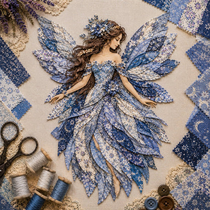 ⏰Last day Promotion 🔥-🧚Premium Fairy Patchwork DIY Kit for Whimsical Layered Fabric Art & Magical Floral Wall Decor 🌸