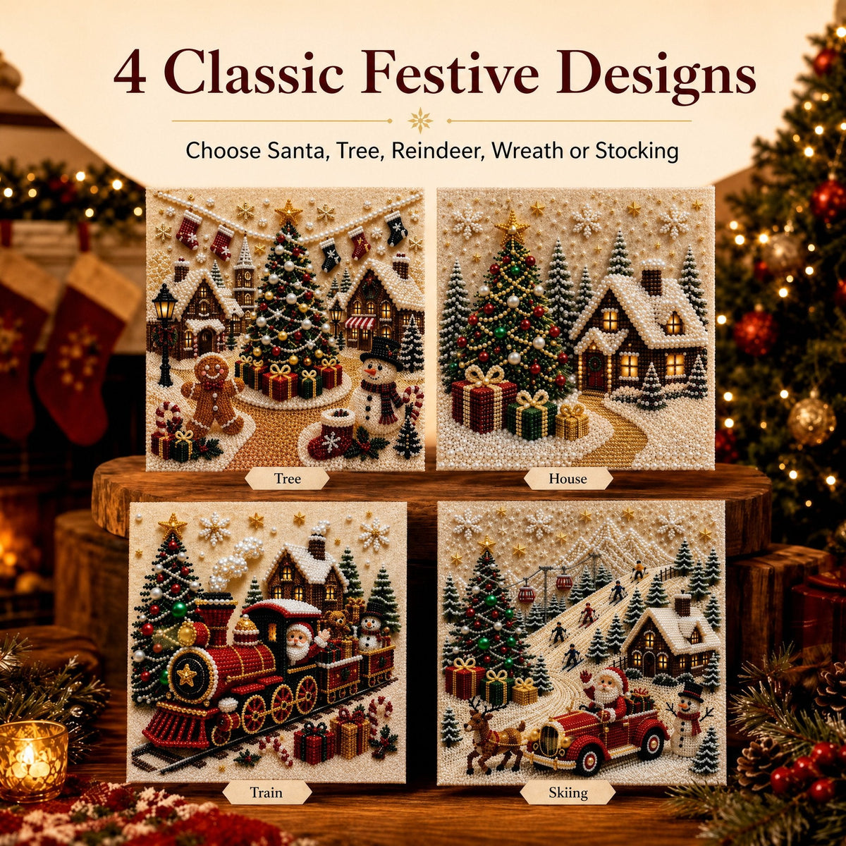 🎅🎄Premium 3D Pearl Christmas Wall Decoration Set – DIY Holiday Decor⛄️❄️