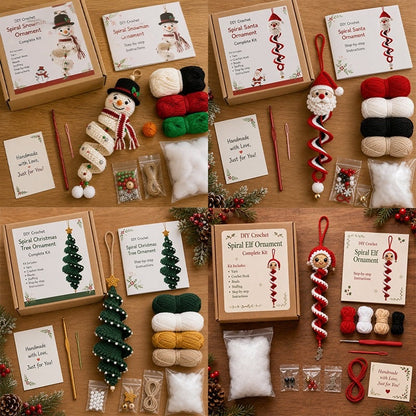 🔥HOT SALE🔥50% OFF - 🎅🌲Crochet Snowman Spiral Oranment DIY Kit