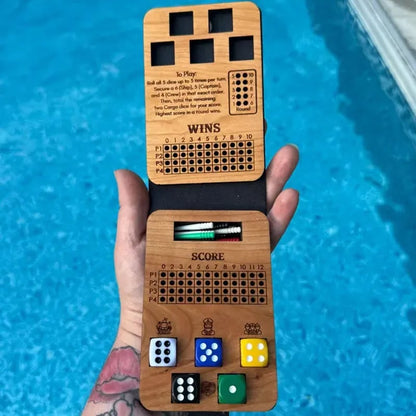 🔥 Last Day 50% OFF✨-⚓Ship, Captain, Crew Wooden Dice Game for Family Fun & Travel 🎲