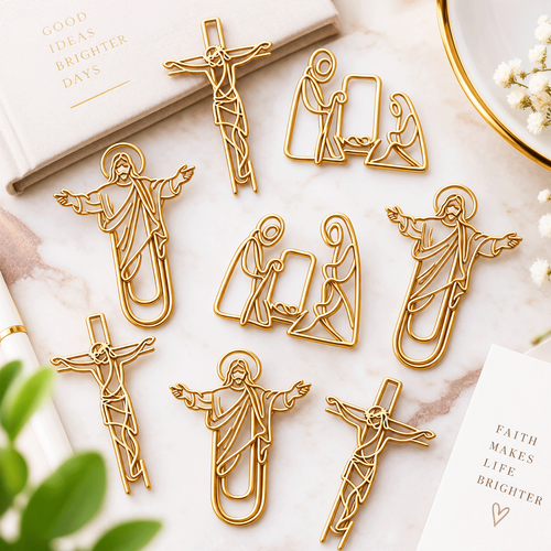 ✝️ Last Day 50% OFF✨-📚 Elegant Faith-Inspired Gold Page Markers 📖