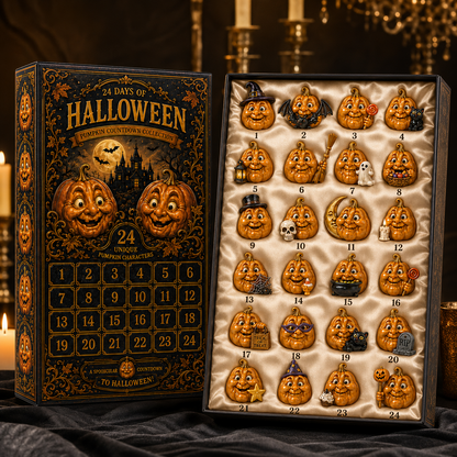 🎁 Last Day 50% OFF✨-🎃24-Day Christmas Countdown Advent Calendar with Halloween Pumpkin Ornaments🎄