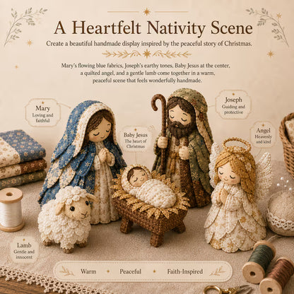 🔥 Last Day 50% OFF✨-🎄 DIY Patchwork Nativity Sewing Kit for Meaningful Holiday Crafting  Decor ✨