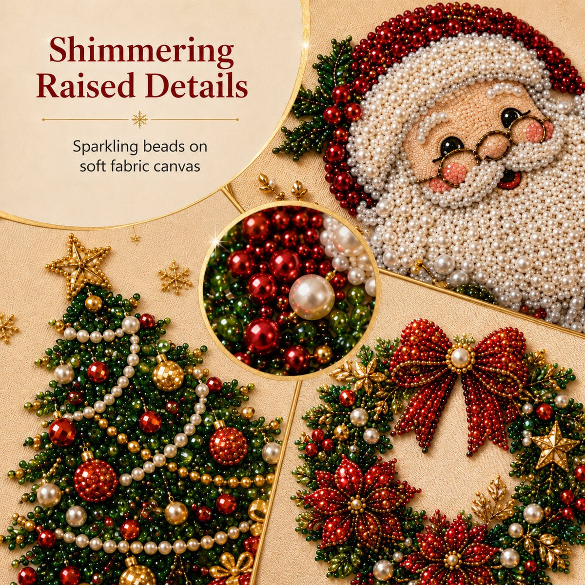DIY Christmas Pearl Diamond Painting Art Kit With Frame Relaxing & Beginner-Friendly