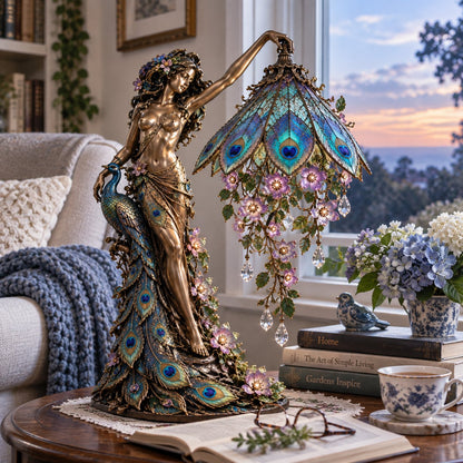 🎁 Last Day 50% OFF✨-✨Peacock Goddess Table Lamp| Elegant LED Decor Lamp🦚
