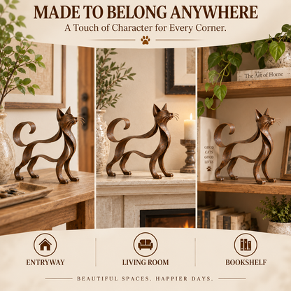🐱 Maine Coon-style metal cat sculpture