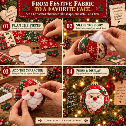 🎄 50% OFF – DIY Patchwork Christmas Ornament Kit – Cozy Handmade Holiday Decor ✨