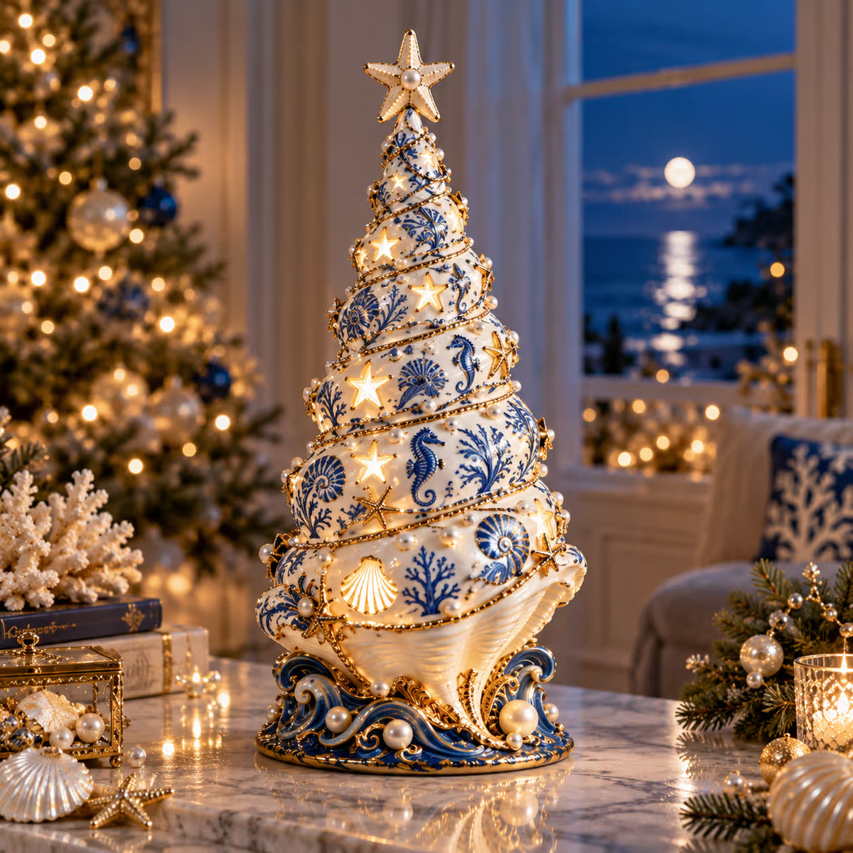 🌊 Holiday Celebration 50% OFF ✨-🐚Ocean-Inspired Christmas Tree Projection Lamp✨