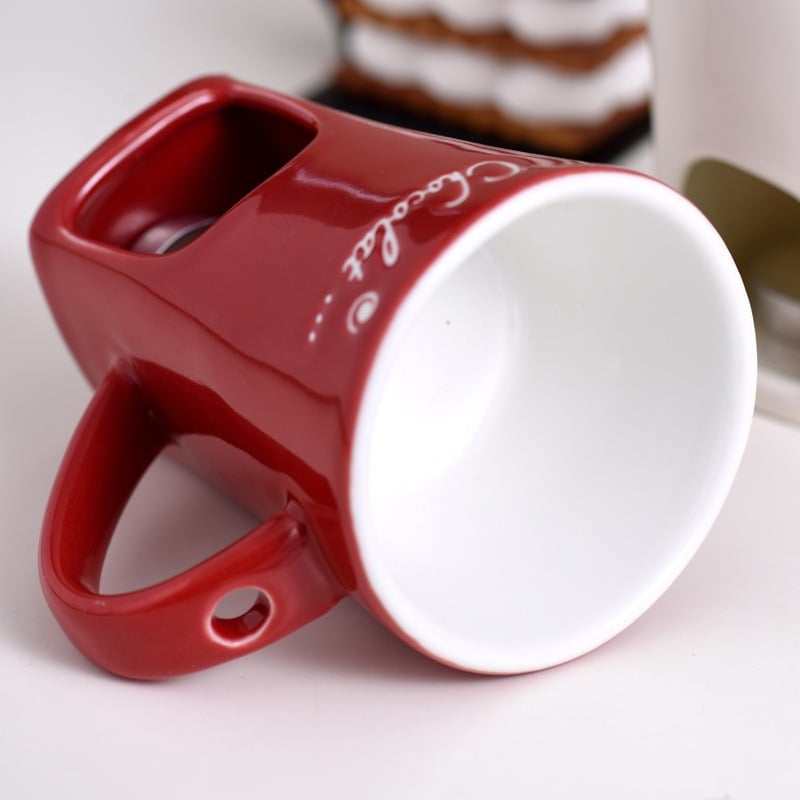 ☕ Last Day 50% OFF🕯️-🍫Handmade Chocolate Melting Mug for Cozy DIY Fondue & Sweet Holiday Treats 🎄
