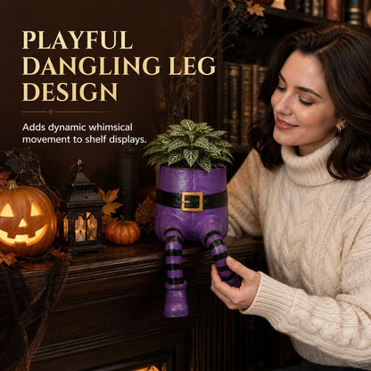 🪴 Last Day 50% OFF✨-🧙‍♀️Whimsical Halloween Hanging Leg Planter for Fun  🌵