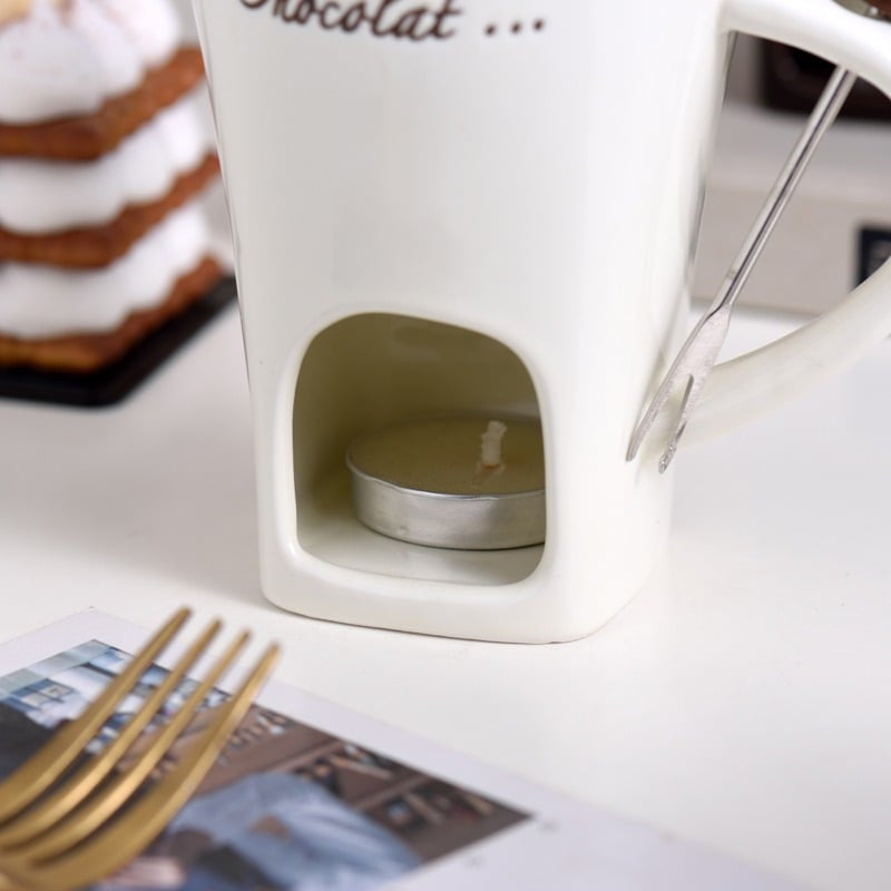 ☕ Last Day 50% OFF🕯️-🍫Handmade Chocolate Melting Mug for Cozy DIY Fondue & Sweet Holiday Treats 🎄