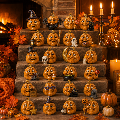 🎁 Last Day 50% OFF✨-🎃24-Day Christmas Countdown Advent Calendar with Halloween Pumpkin Ornaments🎄