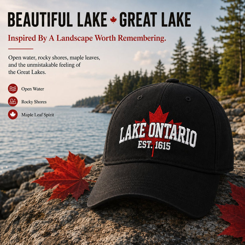 🔥 Last Day 50% OFF✨-🧢Lake Ontario Forever Embroidered Cotton Cap for Timeless Heritage Style 🌊✨