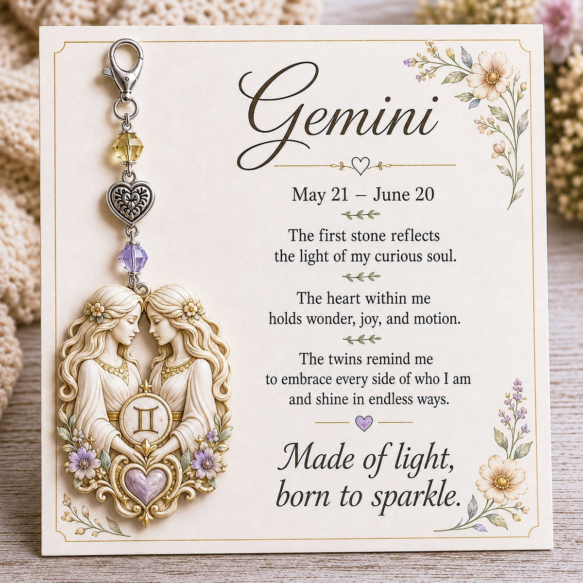 ⏰Holiday Celebration 50% OFF🔥 -✨ Personalized Zodiac Birthstone Keychains & Cards  ♈💎