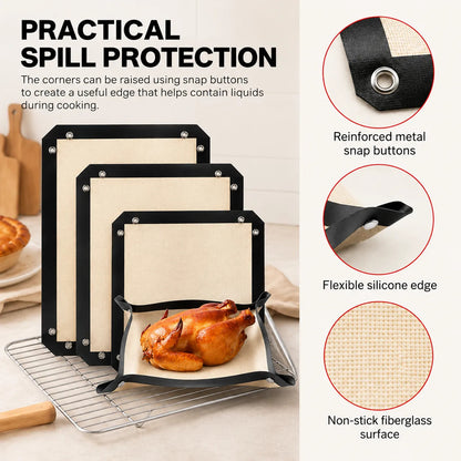 🍗 Last day Promotion ✨-Bake Mess-Free with This Clever Snap-On Silicone Mat! ✨