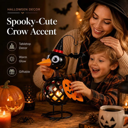 🔥Last Day 50% OFF🔥-🐦Wrought Iron Crow and Pumpkin Ornament🎃