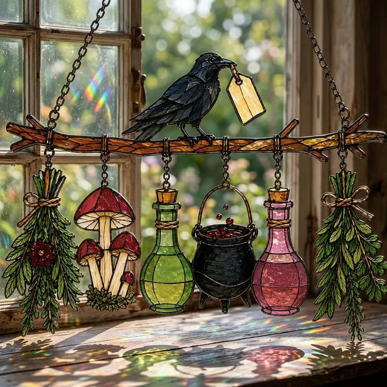 🖤 Holiday Celebration 50% OFF ✨-🐦‍⬛Gothic Raven Suncatcher for Magical Windows ⭐