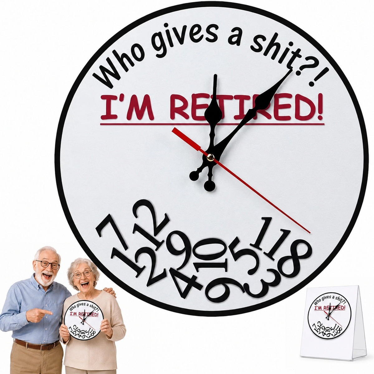 Retirement Humorous Quote Wall Clock