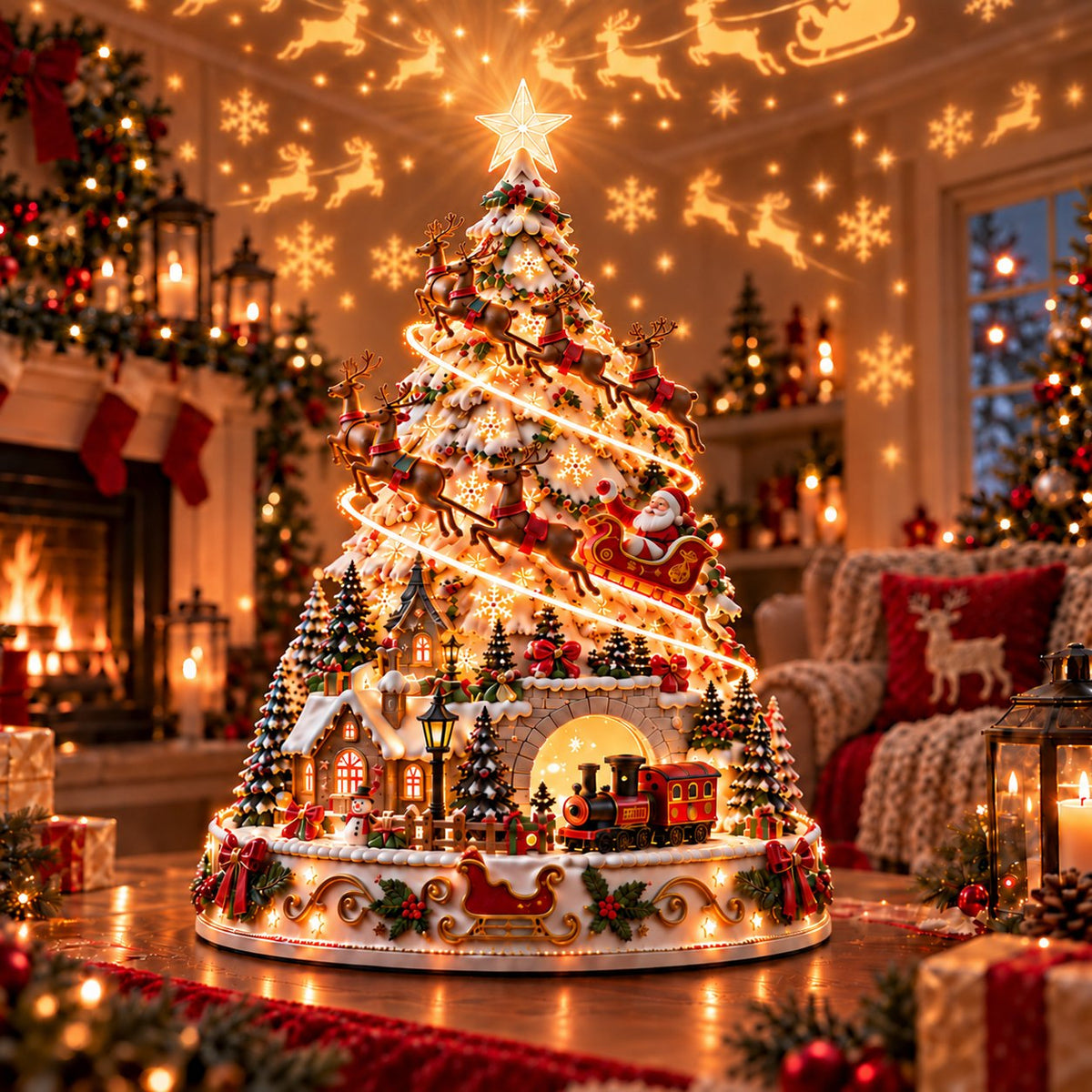 🌟Last day Promotion 🔥-🎄Christmas Village Lightscape Tree for Magical Holiday Decor 🏡