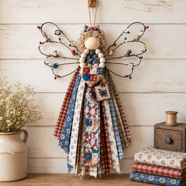 ⏰Last day Promotion 🔥-✨ DIY Angel Fabric Hanging Kit for Peaceful Crafting & Beautiful Home Decor 🪽