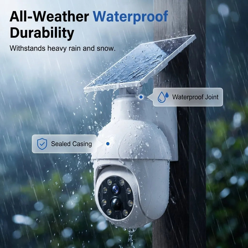 ✨ Last day Promotion ⏰Solar-Powered Simulated Surveillance Camera Street Light